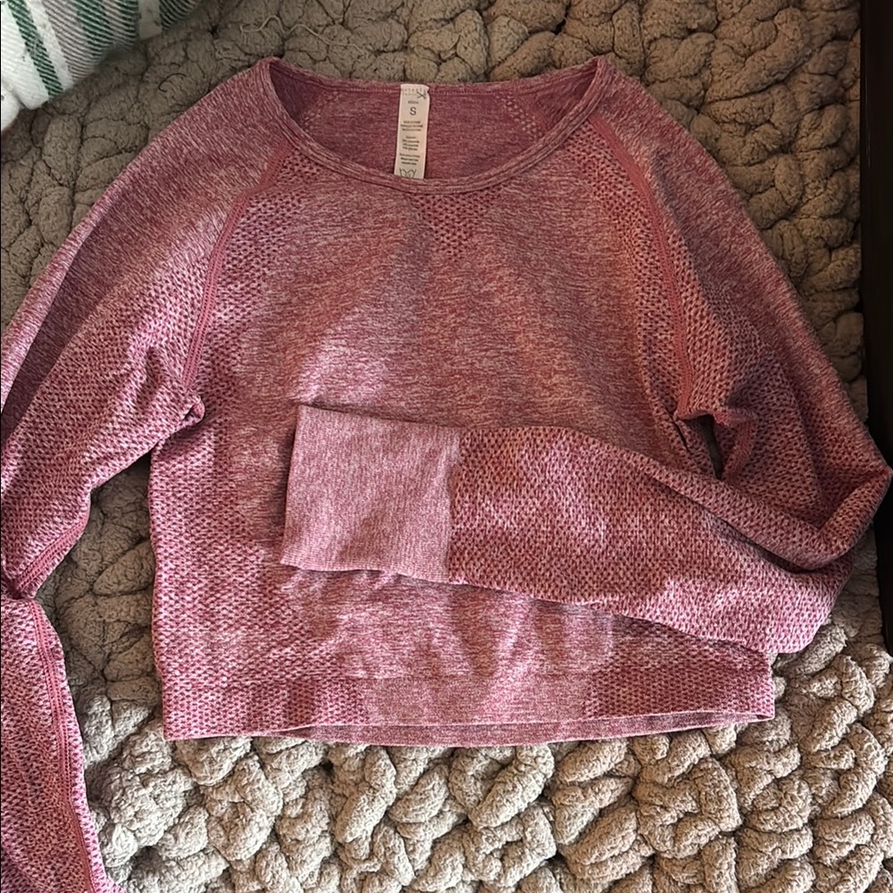 Women's Pink Heathered Knit Sweater - Unknown Brand